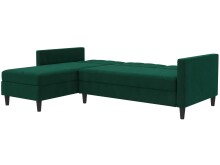 Schlafsofa >Hannover< in Dunkelgrün, Samt - 213x82x153cm (BxHxT)