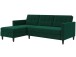 Schlafsofa >Hannover< in Dunkelgrün, Samt - 213x82x153cm (BxHxT)
