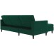 Schlafsofa >Hannover< in Dunkelgrün, Samt - 213x82x153cm (BxHxT)