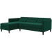 Schlafsofa >Hannover< in Dunkelgrün, Samt - 213x82x153cm (BxHxT)