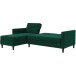 Schlafsofa >Hannover< in Dunkelgrün, Samt - 213x82x153cm (BxHxT)