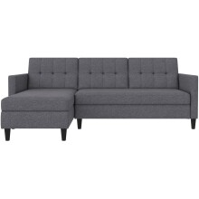Schlafsofa >Hannover< in Grau, Leinenstoff-Optik - 213x82x153cm (BxHxT)