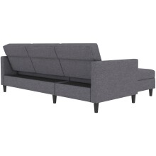 Schlafsofa >Hannover< in Grau, Leinenstoff-Optik - 213x82x153cm (BxHxT)