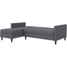 Schlafsofa >Hannover< in Grau, Leinenstoff-Optik - 213x82x153cm (BxHxT)