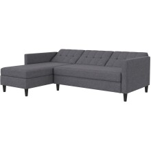Schlafsofa >Hannover< in Grau, Leinenstoff-Optik - 213x82x153cm (BxHxT)