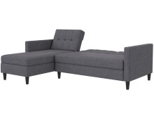 Schlafsofa >Hannover< in Grau, Leinenstoff-Optik - 213x82x153cm (BxHxT)