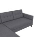 Schlafsofa >Hannover< in Grau, Leinenstoff-Optik - 213x82x153cm (BxHxT)