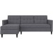 Schlafsofa >Hannover< in Grau, Leinenstoff-Optik - 213x82x153cm (BxHxT)