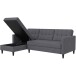 Schlafsofa >Hannover< in Grau, Leinenstoff-Optik - 213x82x153cm (BxHxT)