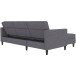 Schlafsofa >Hannover< in Grau, Leinenstoff-Optik - 213x82x153cm (BxHxT)