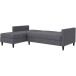 Schlafsofa >Hannover< in Grau, Leinenstoff-Optik - 213x82x153cm (BxHxT)