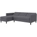 Schlafsofa >Hannover< in Grau, Leinenstoff-Optik - 213x82x153cm (BxHxT)