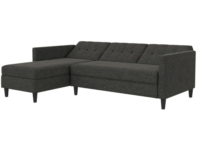 Schlafsofa >Hannover< in Anthrazit, Leinenstoff-Optik