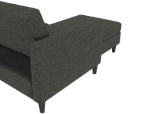Schlafsofa >Hannover< in Anthrazit, Leinenstoff-Optik - 213x82x153cm (BxHxT)