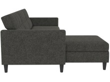 Schlafsofa >Hannover< in Anthrazit, Leinenstoff-Optik - 213x82x153cm (BxHxT)