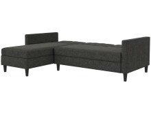 Schlafsofa >Hannover< in Anthrazit, Leinenstoff-Optik - 213x82x153cm (BxHxT)