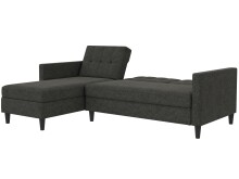 Schlafsofa >Hannover< in Anthrazit, Leinenstoff-Optik - 213x82x153cm (BxHxT)