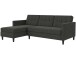 Schlafsofa >Hannover< in Anthrazit, Leinenstoff-Optik - 213x82x153cm (BxHxT)