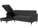 Schlafsofa >Hannover< in Anthrazit, Leinenstoff-Optik - 213x82x153cm (BxHxT)