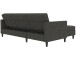 Schlafsofa >Hannover< in Anthrazit, Leinenstoff-Optik - 213x82x153cm (BxHxT)