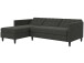 Schlafsofa >Hannover< in Anthrazit, Leinenstoff-Optik - 213x82x153cm (BxHxT)