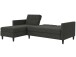 Schlafsofa >Hannover< in Anthrazit, Leinenstoff-Optik - 213x82x153cm (BxHxT)