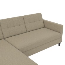 Schlafsofa >Hannover< in Cappuccino, Leinenstoff-Optik - 213x82x153cm (BxHxT)
