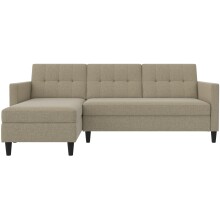 Schlafsofa >Hannover< in Cappuccino, Leinenstoff-Optik - 213x82x153cm (BxHxT)