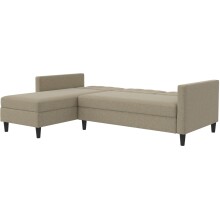 Schlafsofa >Hannover< in Cappuccino, Leinenstoff-Optik - 213x82x153cm (BxHxT)