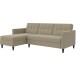 Schlafsofa >Hannover< in Cappuccino, Leinenstoff-Optik - 213x82x153cm (BxHxT)