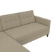 Schlafsofa >Hannover< in Cappuccino, Leinenstoff-Optik - 213x82x153cm (BxHxT)