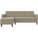 Schlafsofa >Hannover< in Cappuccino, Leinenstoff-Optik - 213x82x153cm (BxHxT)