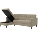 Schlafsofa >Hannover< in Cappuccino, Leinenstoff-Optik - 213x82x153cm (BxHxT)