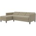 Schlafsofa >Hannover< in Cappuccino, Leinenstoff-Optik - 213x82x153cm (BxHxT)