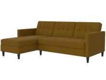 Schlafsofa >Hannover< in Curry, Leinenstoff-Optik -...