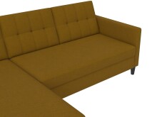 Schlafsofa >Hannover< in Curry, Leinenstoff-Optik - 213x82x153cm (BxHxT)