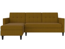 Schlafsofa >Hannover< in Curry, Leinenstoff-Optik - 213x82x153cm (BxHxT)