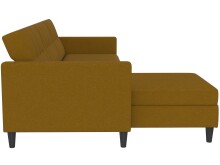 Schlafsofa >Hannover< in Curry, Leinenstoff-Optik - 213x82x153cm (BxHxT)