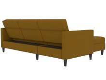 Schlafsofa >Hannover< in Curry, Leinenstoff-Optik - 213x82x153cm (BxHxT)