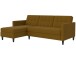 Schlafsofa >Hannover< in Curry, Leinenstoff-Optik - 213x82x153cm (BxHxT)