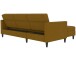 Schlafsofa >Hannover< in Curry, Leinenstoff-Optik - 213x82x153cm (BxHxT)