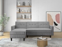 Schlafsofa >Hannover II< in Grau, Cord - 213x82x153cm (BxHxT)