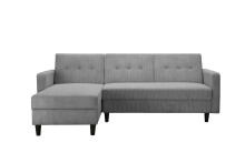 Schlafsofa >Hannover II< in Grau, Cord - 213x82x153cm (BxHxT)