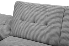 Schlafsofa >Hannover II< in Grau, Cord - 213x82x153cm (BxHxT)