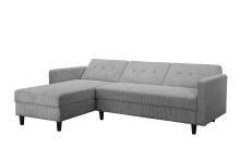 Schlafsofa >Hannover II< in Grau, Cord - 213x82x153cm (BxHxT)