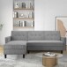 Schlafsofa >Hannover II< in Grau, Cord - 213x82x153cm (BxHxT)
