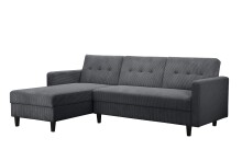 Schlafsofa >Hannover II< in dunkel-grau, Cord -...