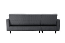 Schlafsofa >Hannover II< in dunkel-grau, Cord - 213x82x153cm (BxHxT)