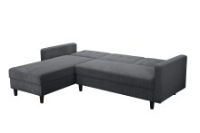 Schlafsofa >Hannover II< in dunkel-grau, Cord - 213x82x153cm (BxHxT)