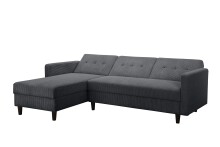 Schlafsofa >Hannover II< in dunkel-grau, Cord - 213x82x153cm (BxHxT)